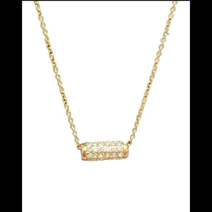 Apt 9 Rhinestone Horizontal Bar Gold Tone Necklace Nwt 8$